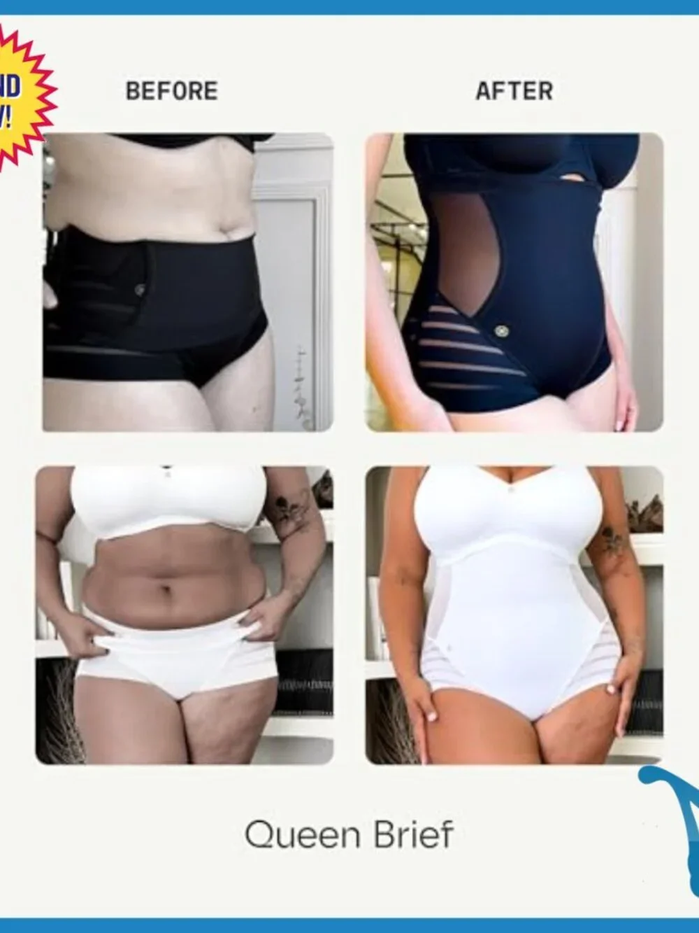 High Compression Tummy Control Shapewear Brief - Size XL - Nylon Elastane